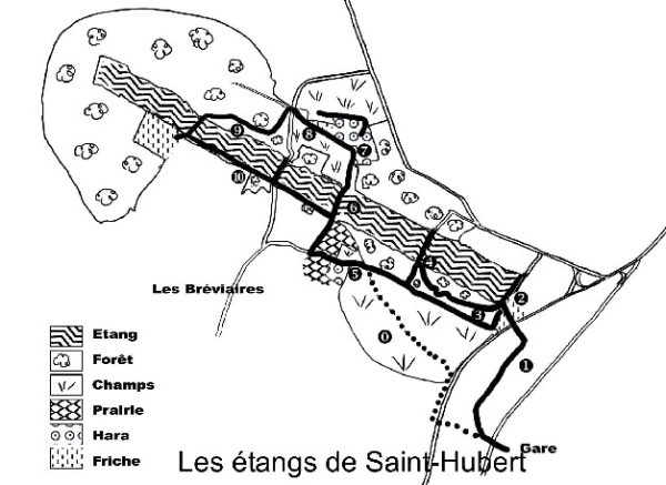 Carte : étangs de Saint-Hubert